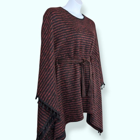 V. A.B. Collection Striped Poncho - Picture 3 of 7